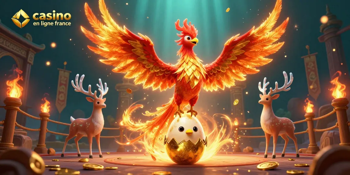 Illustration d'un phoenix enflammé illustrant le thème du casino en ligne France avec la magie d'un jeu captivant.