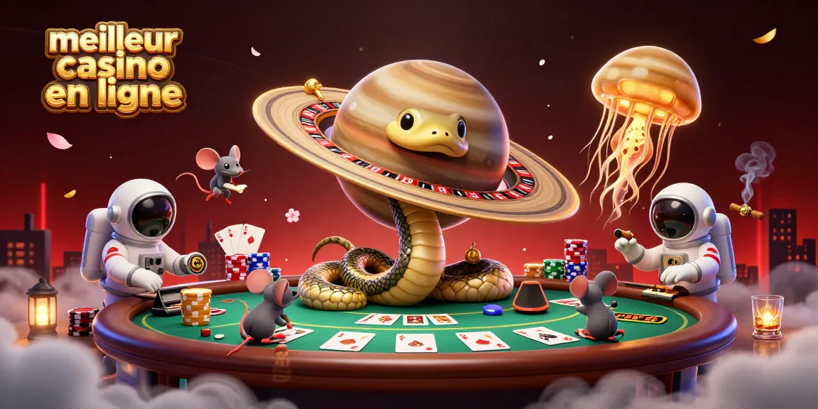 Meilleur casino en ligne : une illustration de casino dynamique avec une scène colorée et animée.