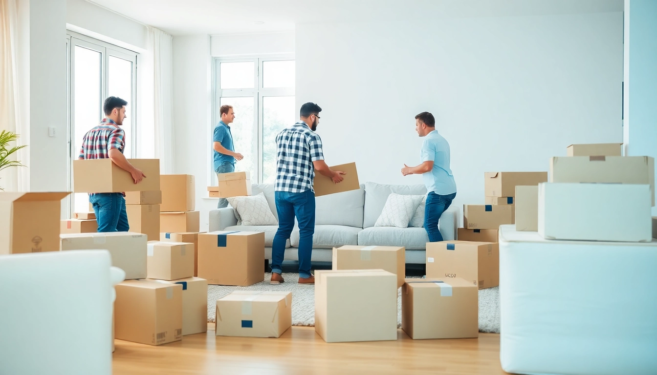 Efficient team of house removal companies organizing a home transition.