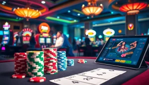 Engaging poker action at FUN88's vibrant casino, showcasing excitement and luxury in gambling.