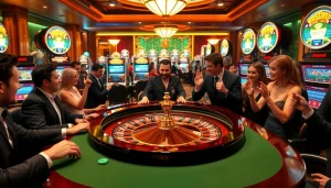 Engage in thrilling gaming experiences at https://vb88.social/ with vibrant casino tables and excited players.