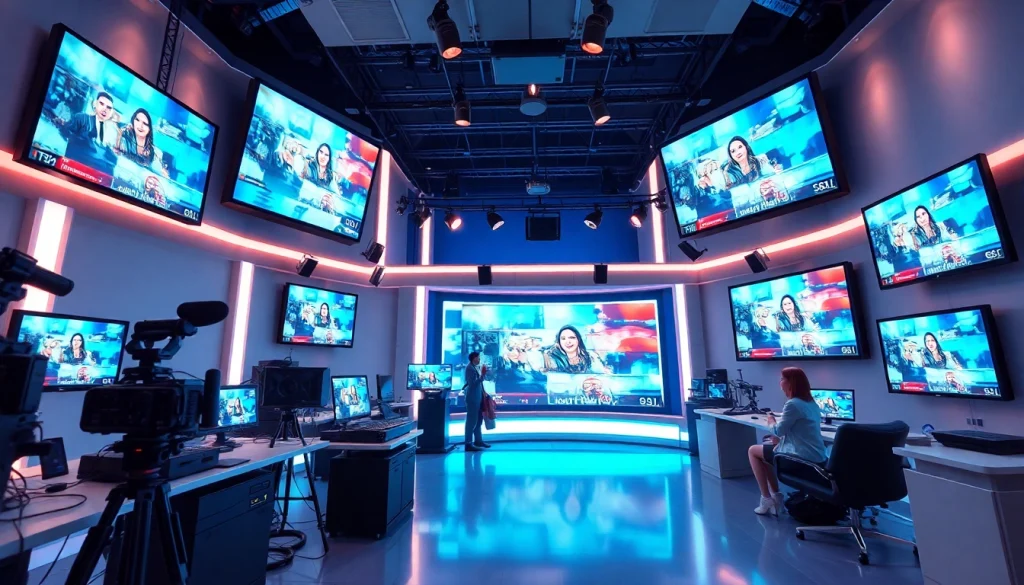 Engaging broadcasting scene at Lauthaitv studio, showcasing hosts and technology.