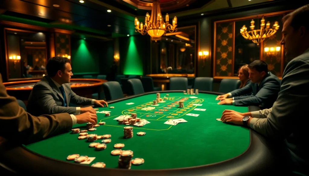 Experience high-stakes action with 68VIP at a luxurious casino poker table.