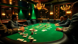 Experience high-stakes action with 68VIP at a luxurious casino poker table.
