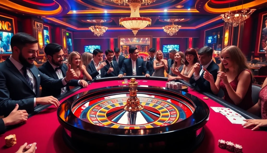 Experience the excitement of casino gaming at https://go88vn.digital/ with luxurious gaming elements and players engaged in the action.