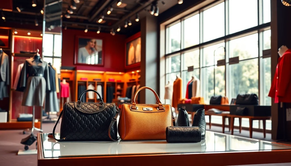 레플리카 고품질 패션 아이템을 전시한 세련된 부티크 모습