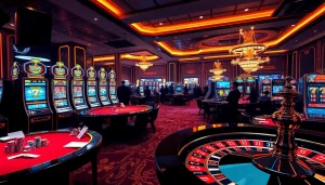 Engaging players at trang chủ U888 in a dynamic casino setting with vibrant gaming elements.