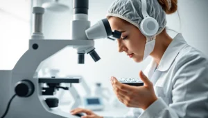 Il laboratorio di fecondazione in vitro con specialisti dedicati che lavorano su embrioni.