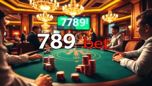 Experience the excitement of 789 bet at a vibrant casino table game with eager gamblers.