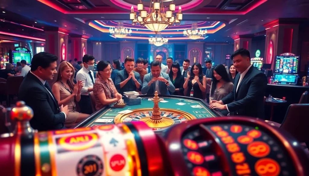 Experience the thrill of casino gaming at https://bong88.casa/ with vibrant tables, roulette wheels, and captivating players.