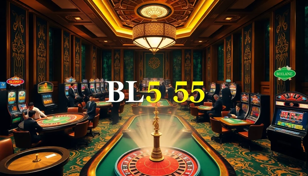 Experience thrilling gameplay at BL555 with vibrant casino tables and exciting betting actions.