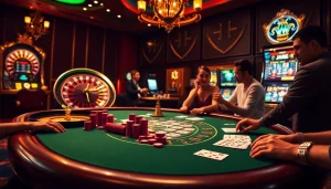 Action at a luxurious poker table, showcasing hidden wiki connections to dark web gambling.