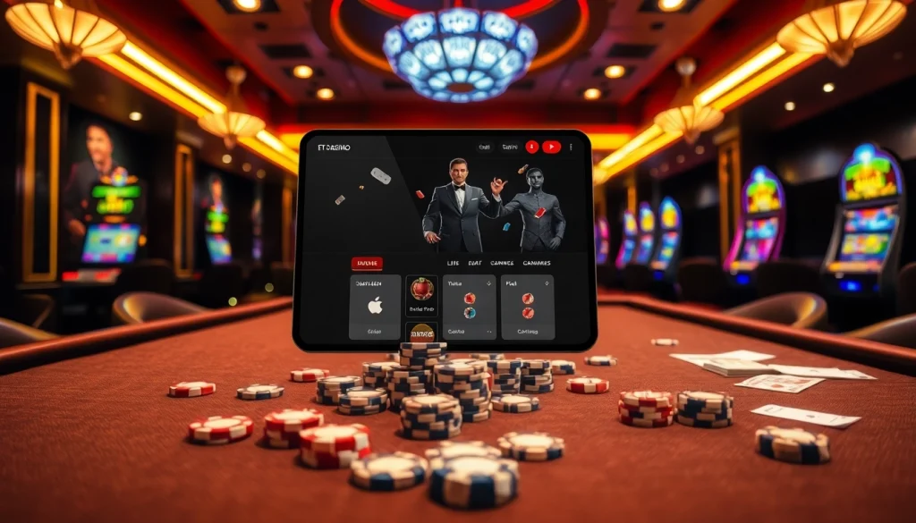 An immersive casino scene highlighting the app tài xỉu online interface with vibrant visual elements.
