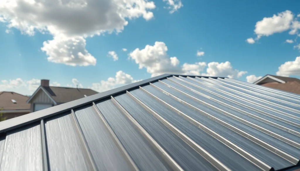 Metal roofing installation adds aesthetic appeal and durability to a modern home.