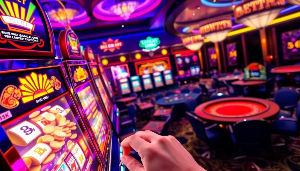 Rasakan keseruan Slot Depo 5K dengan mesin slot berwarna-warni yang menawarkan gameplay yang menarik.