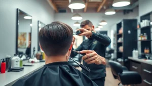 Transform your look with frizer craiova services, showcasing a professional hair stylist in action.