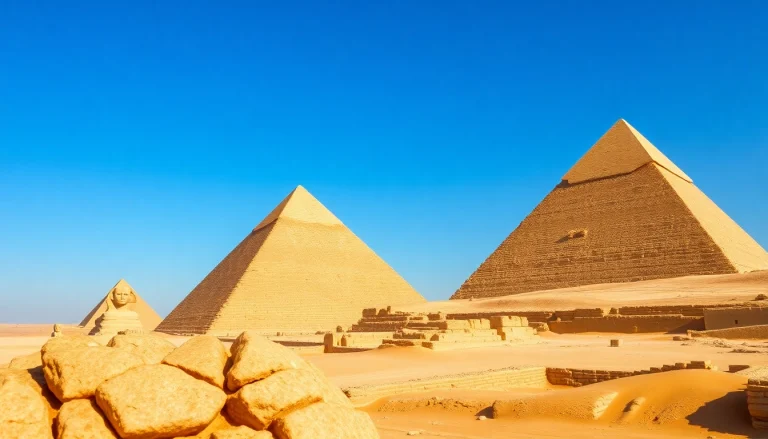 Pyraminds highlighting the ancient Egyptian architectural marvels with dramatic sunlight and textures.