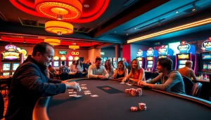 Experience the excitement of brio4d at a lively casino gaming table.