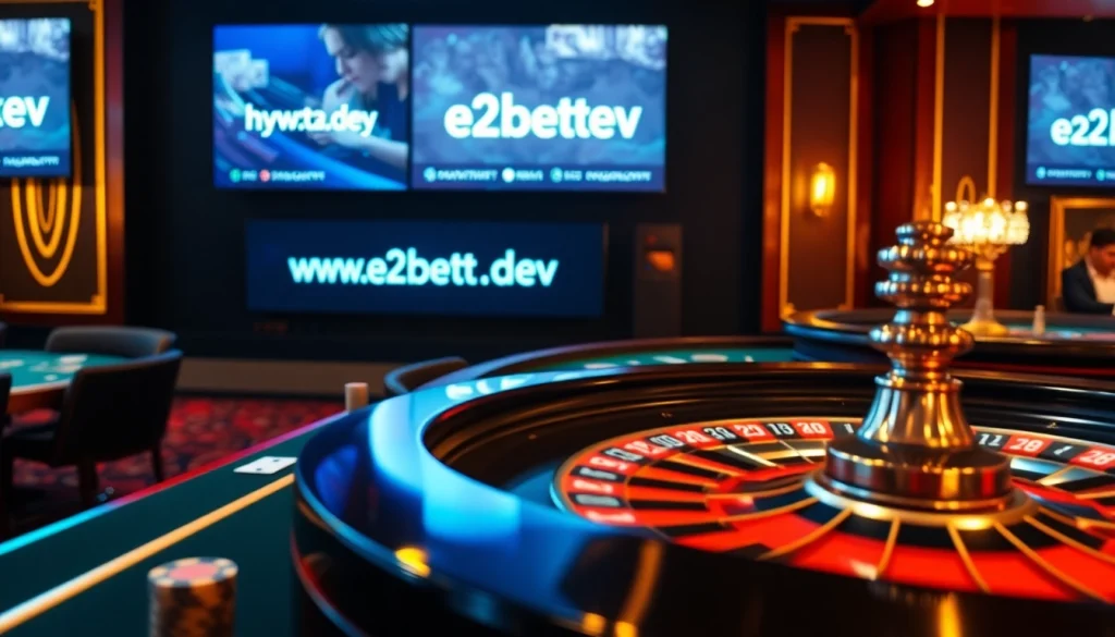 Engaging gambling scene at https://e2bett.dev featuring chips and roulette table.