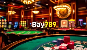 Experience the excitement of gambling at Bay789 with vibrant casino elements.