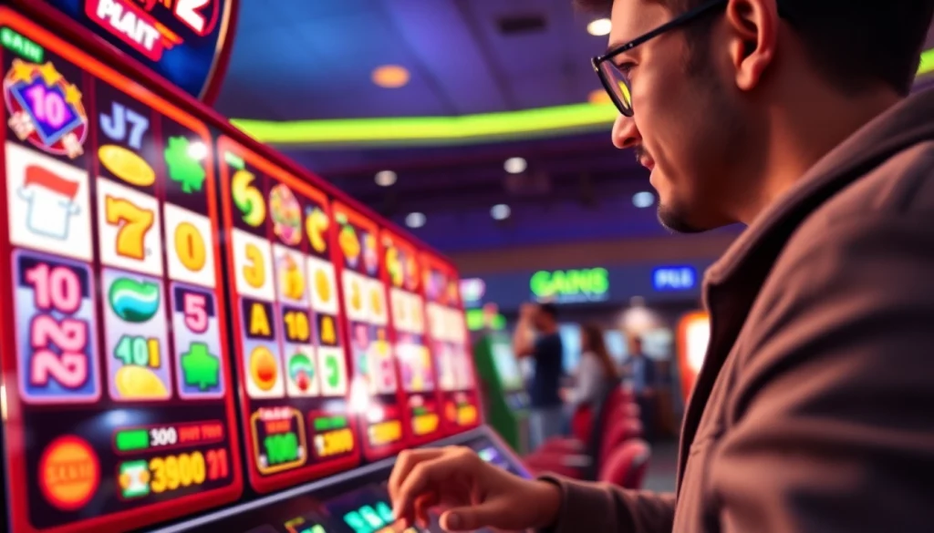 Bermain slot depo 1k dengan slot machine cerah dan pengganda menarik.