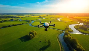 Drohnenaufnahmen Brandenburg im malerischen Landschaftsbild mit Wäldern und Flüssen