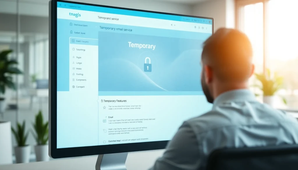Explore temp mail temporary email services showcasing user-friendly features in a professional environment.