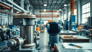 Showcasing industrial hydraulics solutions in a modern factory, highlighting efficiency and innovation.