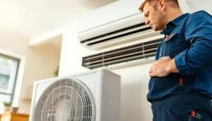 Ensure efficiency with a technician servicing an American Standard HVAC unit.