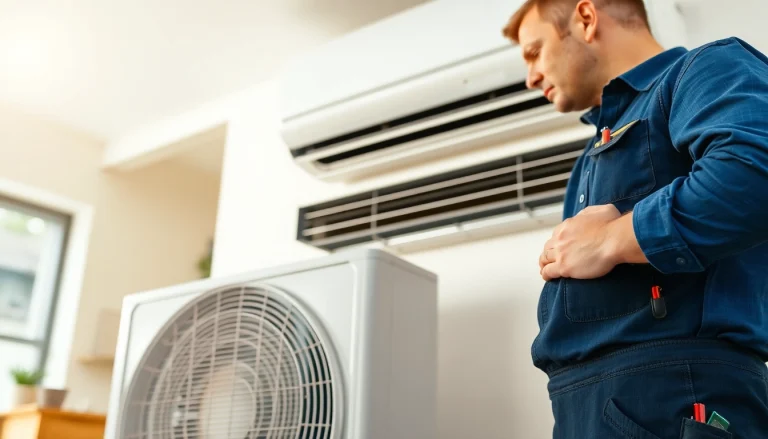 Ensure efficiency with a technician servicing an American Standard HVAC unit.