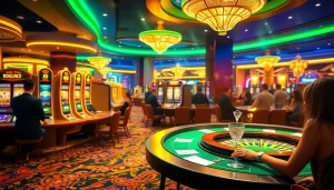 Experience the thrill of HD BET gameplay amidst a luxurious casino atmosphere filled with engaging gambling elements.