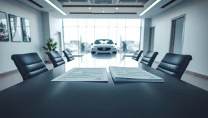 Engage with a reliable vehicle service contract provider showcasing professionalism in a modern office setting.