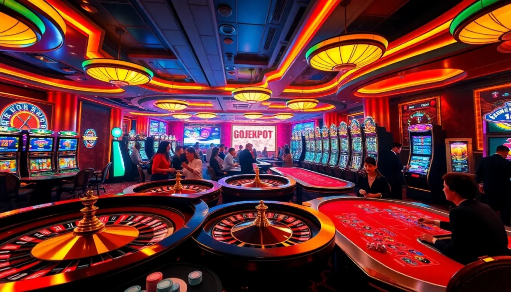 Experience the thrilling gojekpot jackpot win at a luxurious casino table filled with excitement.