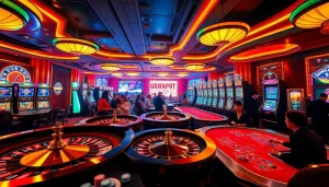 Experience the thrilling gojekpot jackpot win at a luxurious casino table filled with excitement.