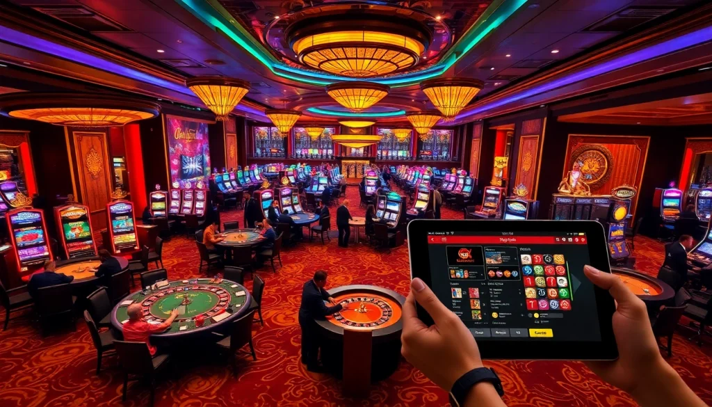 Engaging players at a luxury casino atmosphere while showcasing trang chủ kp88 online gambling interface.