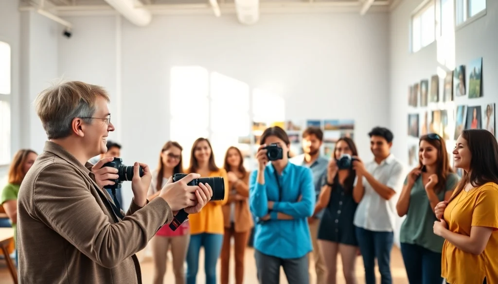Join photography courses for beginners in a lively studio with hands-on learning.