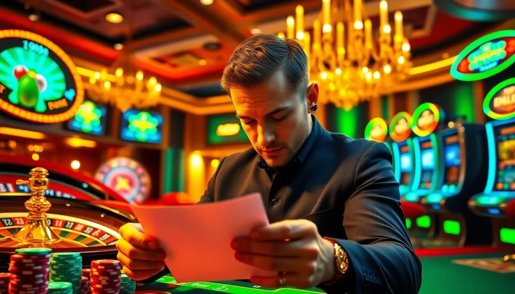 Engaging in online casino games via link alternatif onicplay with vibrant poker chips and a roulette wheel.