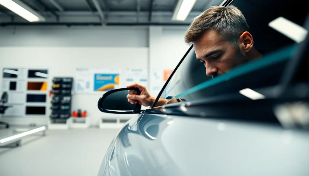 Enhance your vehicle with the best window tint Chattanooga TN, showcasing a professional installation process.