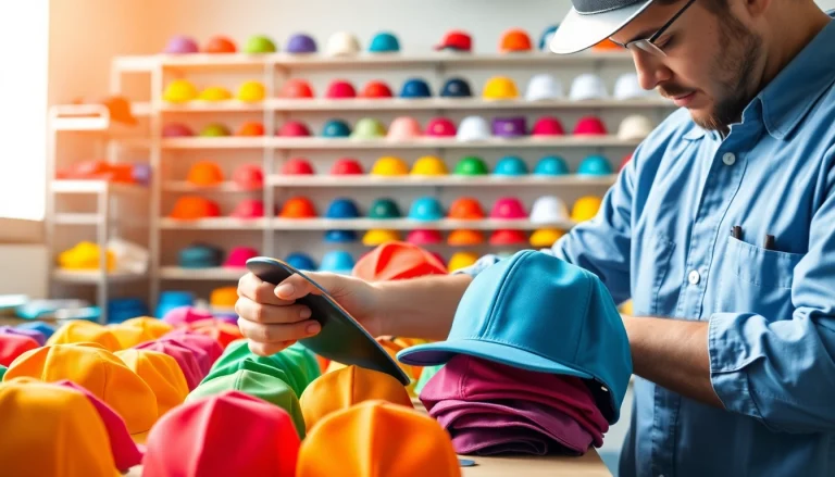 Flip top cap manufacturer highlighting intricate designs and craftsmanship in a vibrant workspace.