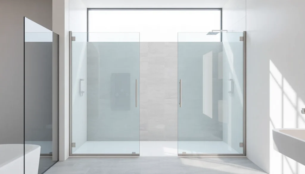 Showcasing elegant glass shower doors UK in a stylish bathroom with natural lighting.