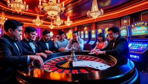tg88 casino scene showcasing roulette excitement and vibrant poker action.