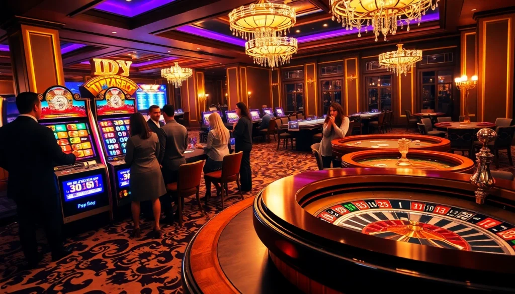 Experience the thrill of idn slot 777 as players engage with exciting slot machines.