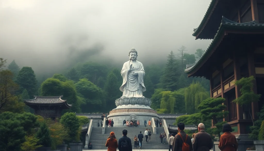 自然に囲まれた日本の山寺に安置された崇敬される即身仏像の静寂を体感する。