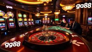 Players enjoying a thrilling game experience at a gg88 themed casino table.
