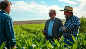 Engaging agricultural law consultation depicting expert advice for farmers