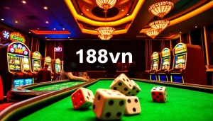 Experience thrilling gameplay at 168vn with luxurious casino tables and vibrant slot machines.