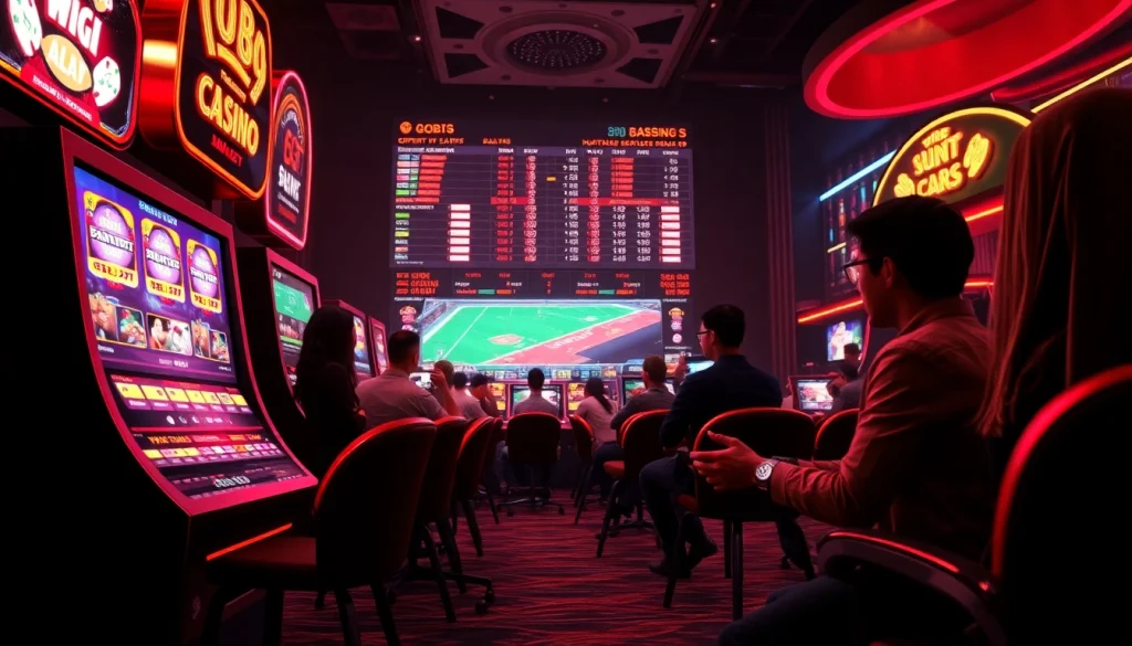 Experience the excitement of 8kbet in a vibrant, modern online casino atmosphere featuring dynamic betting interfaces.