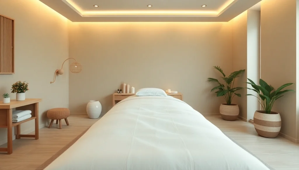 편안한 분위기와 필수 오일이 있는 스웨디시 마사지 스파 인테리어