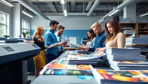 Showcasing budget printing edmonton ab services with a diverse team in a bright office.