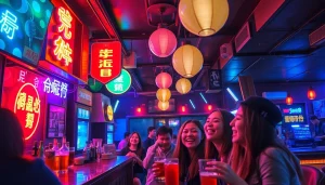 즐거운 손님들로 가득한 활기찬 바와 노래방이 있는 제주도유흥의 생동감 넘치는 밤문화를 경험하세요.